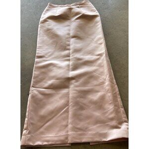 Vintage Pinky & Me Skirt Womens Size 4 Pink Formal Satin Long Maxi Lined Back